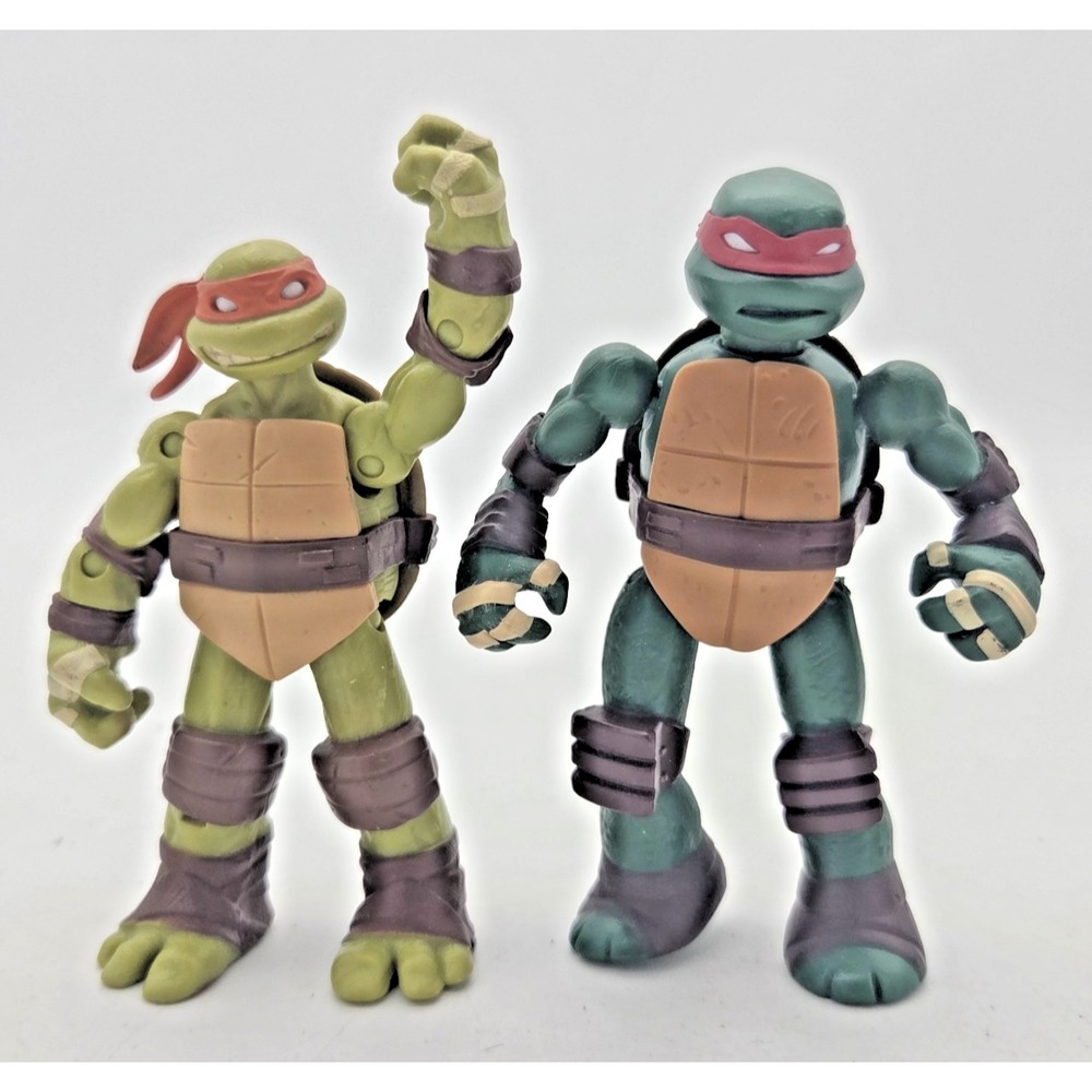 2012 Playmates Viacom TMNT Teenage Mutant Ninja Turtles Michelangelo Raphael